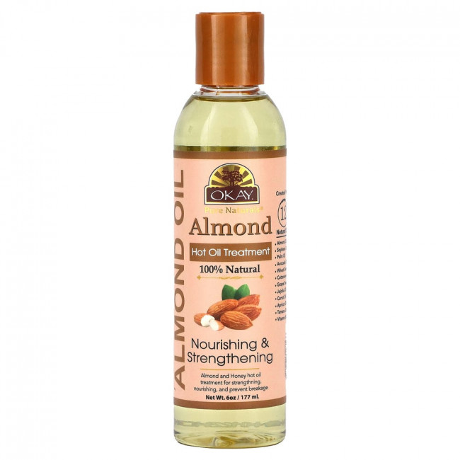 Okay Pure Naturals, Средство с миндальным горячим маслом, 177 мл (6 унций)