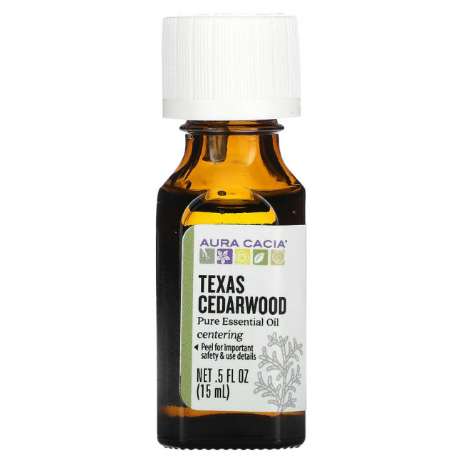 Aura Cacia, чистое эфирное масло, кедровое (можжевельник мексиканский), 15 мл (0,5 жидк. унции) Aura Cacia, чистое эфирное масло, кедровое (можжевельник мексиканский), 15 мл (0,5 жидк. унции)