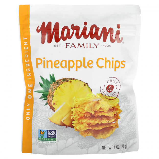 Mariani Dried Fruit, Ананасовые чипсы, 28 г (1 унция) Mariani Dried Fruit, Ананасовые чипсы, 28 г (1 унция)