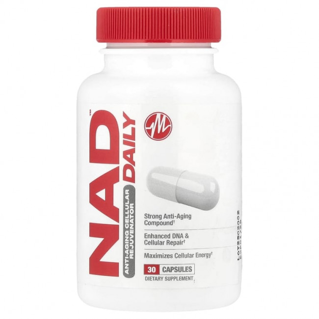 Metabolic Nutrition, NAD DAILY ™, омолаживающее средство на клеточном уровне, 30 капсул Metabolic Nutrition, NAD DAILY ™, омолаживающее средство на клеточном уровне, 30 капсул