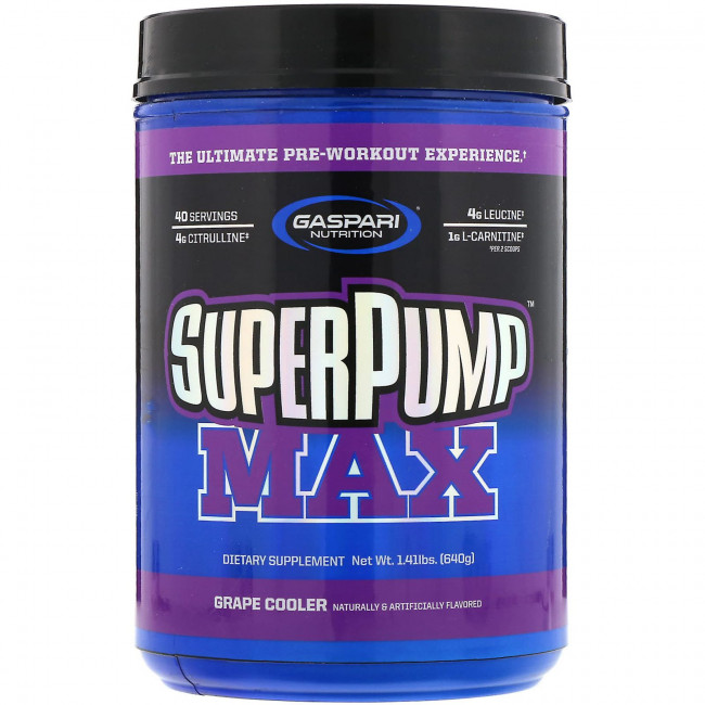 Gaspari Nutrition, SuperPump Max, охладитель для винограда, 640 г (1,41 фунта)