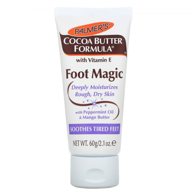 Palmer's, Foot Magic, состав с какао-маслом, витамином Е, маслом перечной мяты и маслом манго, 60 г (2,1 унции) Palmer's, Foot Magic, состав с какао-маслом, витамином Е, маслом перечной мяты и маслом манго, 60 г (2,1 унции)