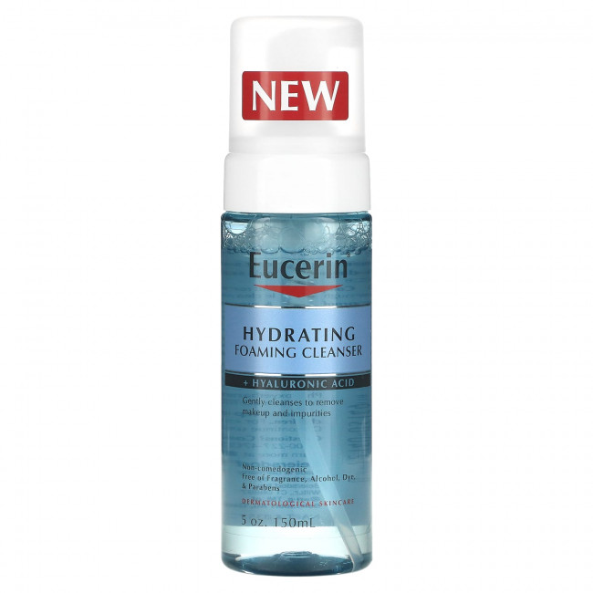 Eucerin, Hydrating Foaming Cleanser + Hyaluronic Acid, 5 oz (150 ml)