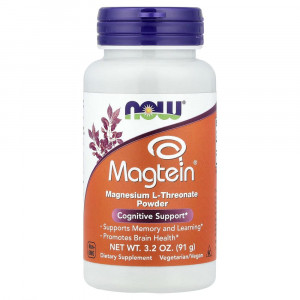 NOW Foods, Magtein®, порошок L-треоната магния, 91 г (3,2 унции) NOW Foods, Magtein®, порошок L-треоната магния, 91 г (3,2 унции)