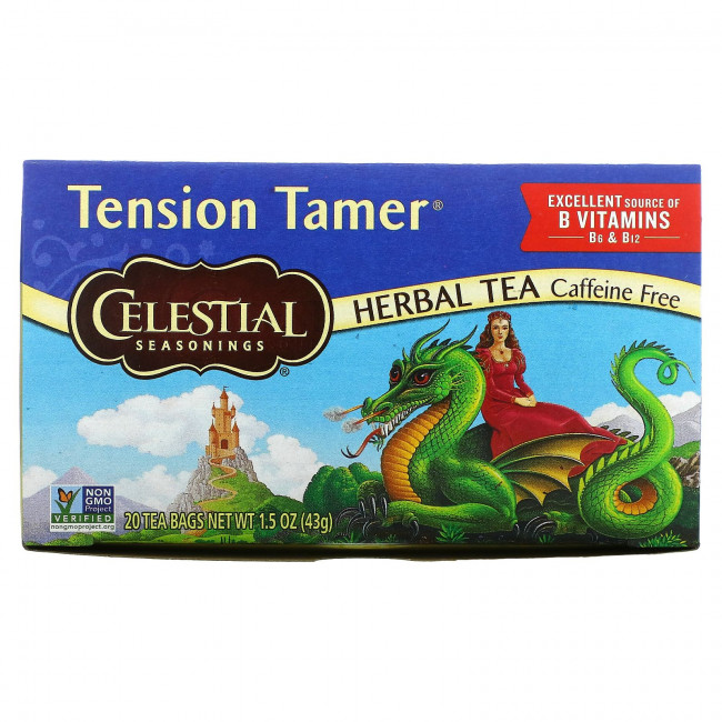 Celestial Seasonings, Травяной чай, устранение напряжения, без кофеина, 20 чайных пакетиков, 1.5 унций (43 г) Celestial Seasonings, Травяной чай, устранение напряжения, без кофеина, 20 чайных пакетиков, 1.5 унций (43 г)