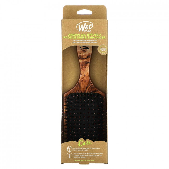 Wet Brush, Paddle Shine Enhancer с аргановым маслом, 1 кисть