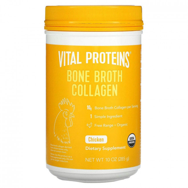 Vital Proteins, Коллаген из костного бульона, курица, 285 г (10 унций) Vital Proteins, Коллаген из костного бульона, курица, 285 г (10 унций)