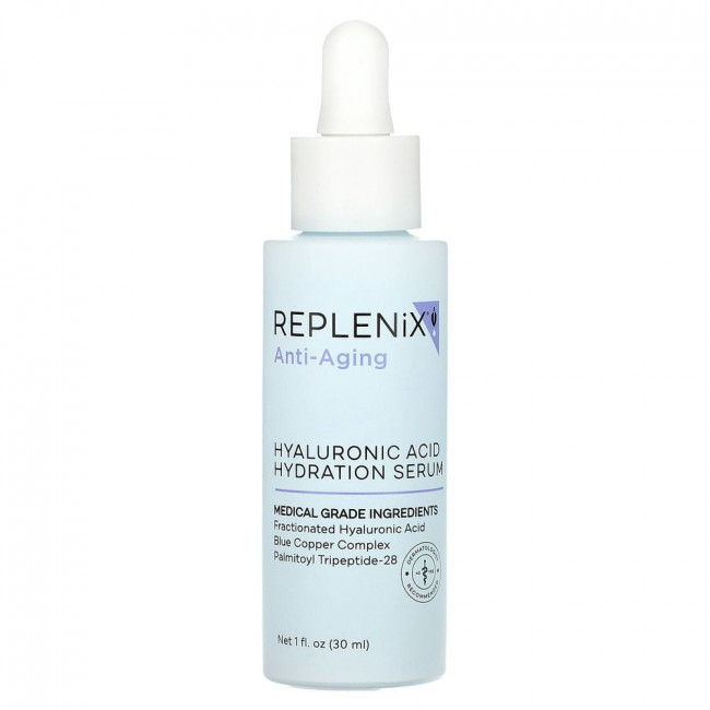 Replenix, Anti-Aging, Hyaluronic Acid Hydration Serum, Fragrance Free, 1 fl oz (30 ml)