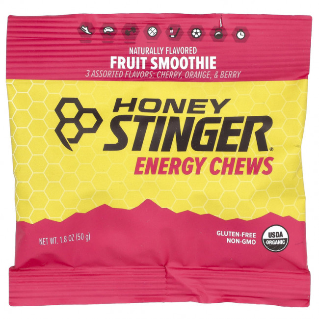 Honey Stinger, Energy Chews, фруктовый смузи, 12 пакетиков по 50 г (1,8 унции) Honey Stinger, Energy Chews, фруктовый смузи, 12 пакетиков по 50 г (1,8 унции)