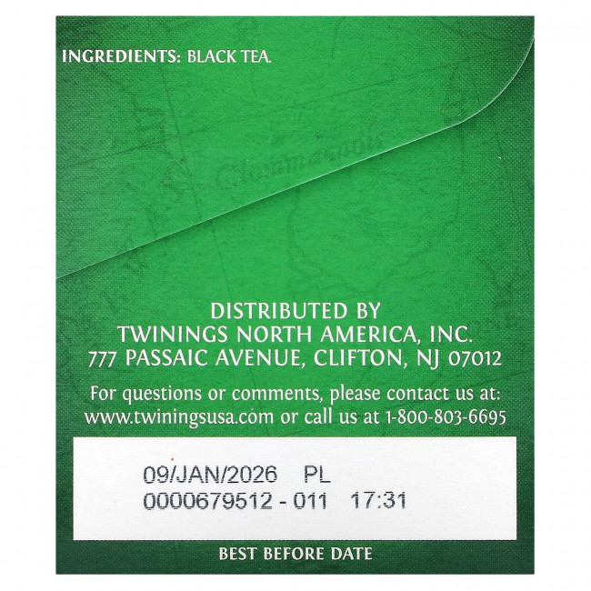 Twinings, Pure Black Tea, ирландский завтрак, 20 чайных пакетиков, 40 г (1,41 унции) Twinings, Pure Black Tea, ирландский завтрак, 20 чайных пакетиков, 40 г (1,41 унции)