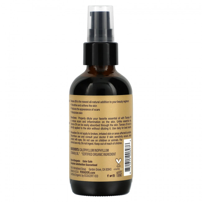 Pura D'or, Professional, органическое масло таману, 118 мл (4 жидк. Унции) Pura D'or, Professional, органическое масло таману, 118 мл (4 жидк. Унции)