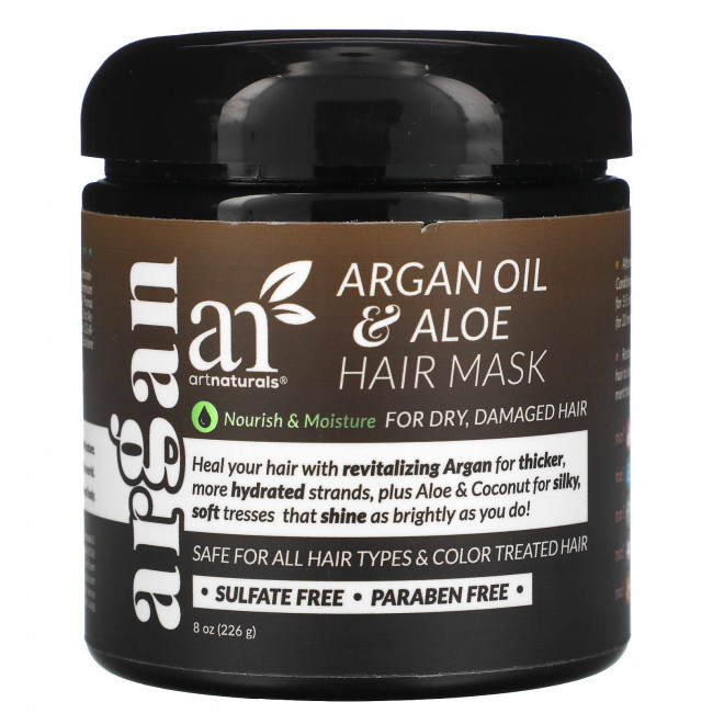 Artnaturals, маска для волос с аргановым маслом и алоэ, 226 г (8 унций) Artnaturals, маска для волос с аргановым маслом и алоэ, 226 г (8 унций)