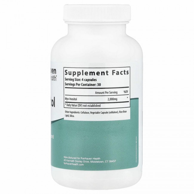 Fairhaven Health, мио-Инозитол, для женщин и мужчин, 120 капсул Fairhaven Health, мио-Инозитол, для женщин и мужчин, 120 капсул