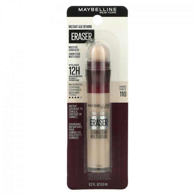 Maybelline, Instant Age Rewind, универсальный консилер, оттенок 110 очень светлый, 6 мл (0,2 жидк. унции)