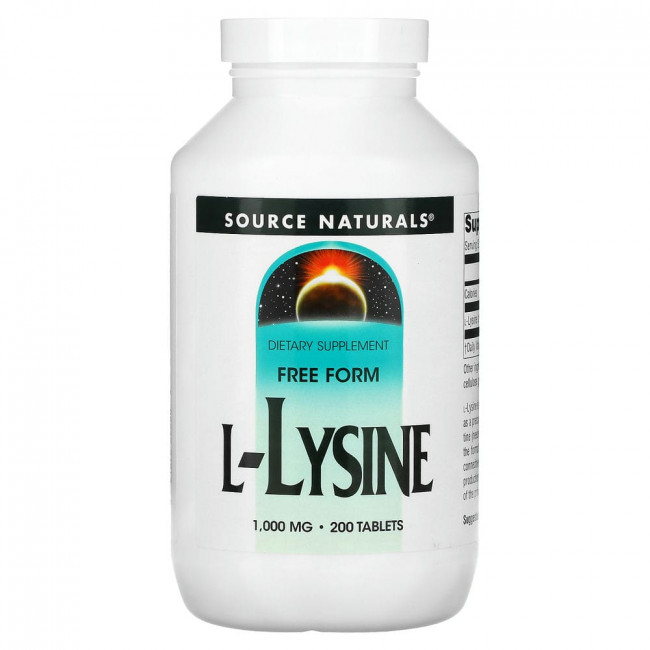 Source Naturals, L-лизин, 1000 мг, 200 таблеток Source Naturals, L-лизин, 1000 мг, 200 таблеток