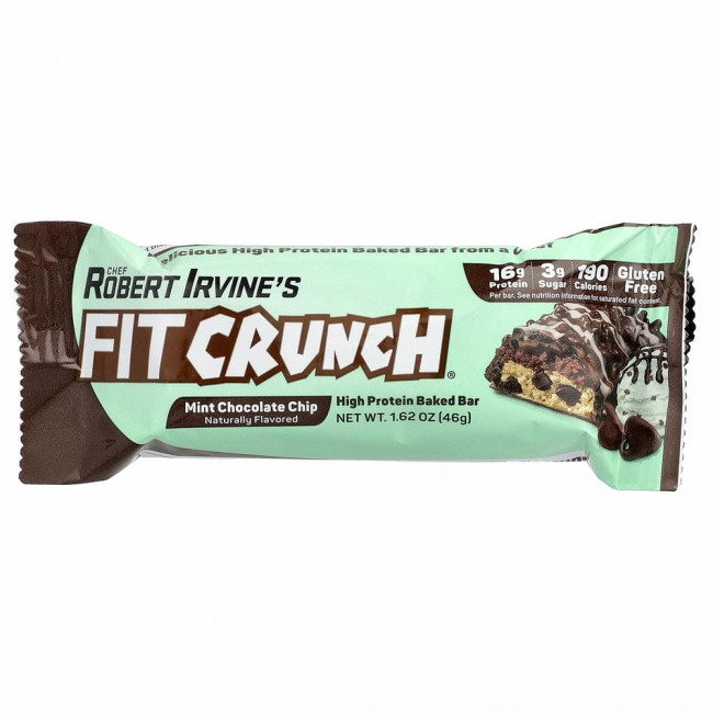 FITCRUNCH, Запеченный батончик с высоким содержанием протеина, мятная шоколадная крошка, 9 батончиков, 46 г (1,62 унции) FITCRUNCH, Запеченный батончик с высоким содержанием протеина, мятная шоколадная крошка, 9 батончиков, 46 г (1,62 унции)