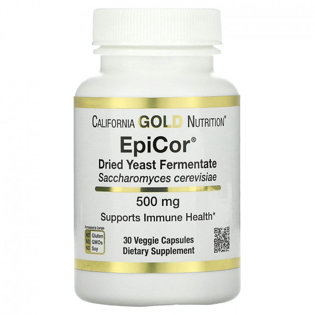 California Gold Nutrition, EpiCor, сухой дрожжевой ферментат, 500 мг, 30 растительных капсул California Gold Nutrition, EpiCor, сухой дрожжевой ферментат, 500 мг, 30 растительных капсул