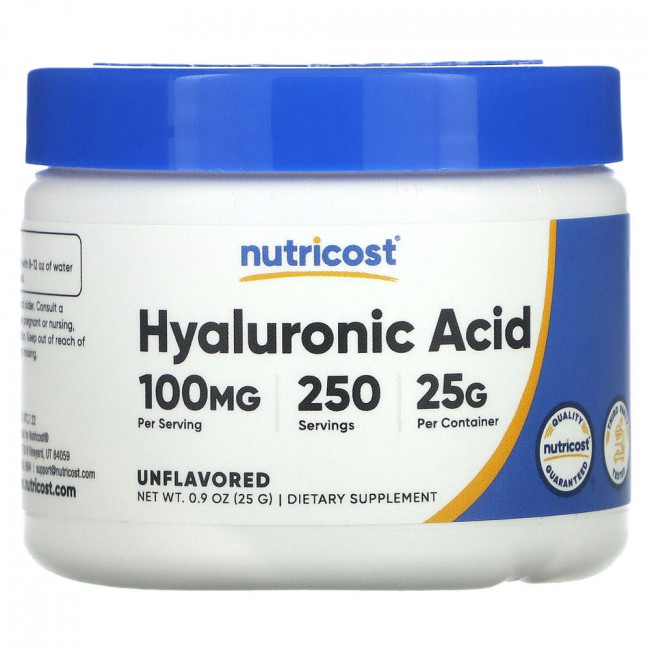 Nutricost, Hyaluronic Acid, Unflavored, 0.9 oz (25 g)