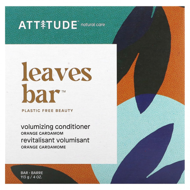 ATTITUDE, Leaves Bar, кондиционер для объема, апельсин и кардамон, 113 г (4 унции) ATTITUDE, Leaves Bar, кондиционер для объема, апельсин и кардамон, 113 г (4 унции)