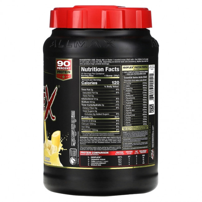 ALLMAX, ISOFLEX®, чистый изолят сывороточного протеина, банан, 907 г (2 фунта) ALLMAX, ISOFLEX®, чистый изолят сывороточного протеина, банан, 907 г (2 фунта)