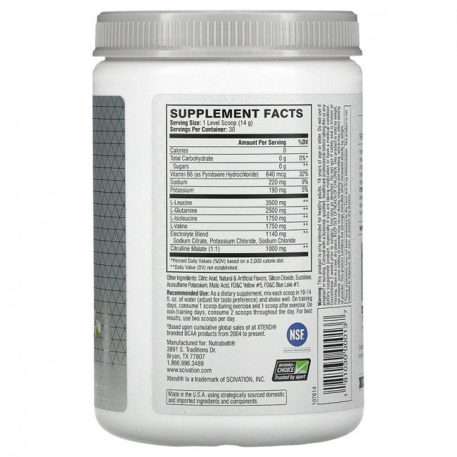 Xtend, The Original, 7 г аминокислот с разветвленной цепью (BCAA), со вкусом яблока, 420 г (14,8 унции) Xtend, The Original, 7 г аминокислот с разветвленной цепью (BCAA), со вкусом яблока, 420 г (14,8 унции)