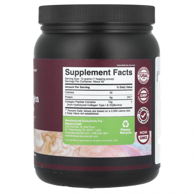 Nature's Craft, Мультиколлагеновые пептиды, без добавок, 454 г (16 унций) Nature's Craft, Мультиколлагеновые пептиды, без добавок, 454 г (16 унций)