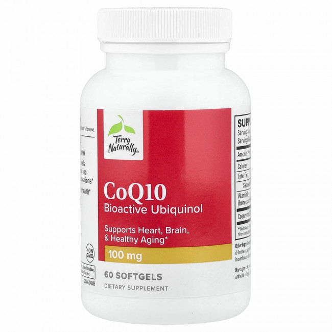 Terry Naturally, CoQ10, биоактивный убихинол, 100 мг, 60 мягких таблеток Terry Naturally, CoQ10, биоактивный убихинол, 100 мг, 60 мягких таблеток