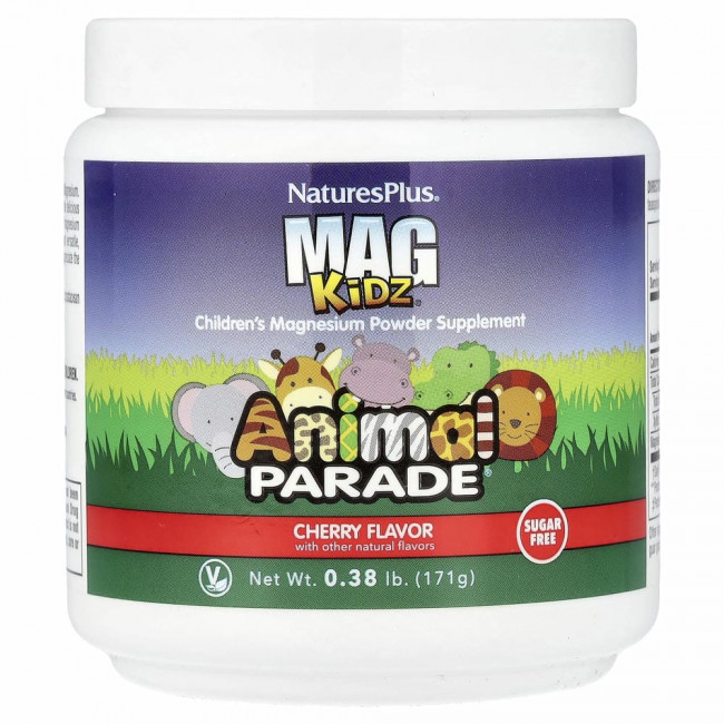 NaturesPlus, 'Парад зверей' Mag Kidz, магний для детей, вкус натуральной вишни, 0,37 ф (171 г) NaturesPlus, 'Парад зверей' Mag Kidz, магний для детей, вкус натуральной вишни, 0,37 ф (171 г)
