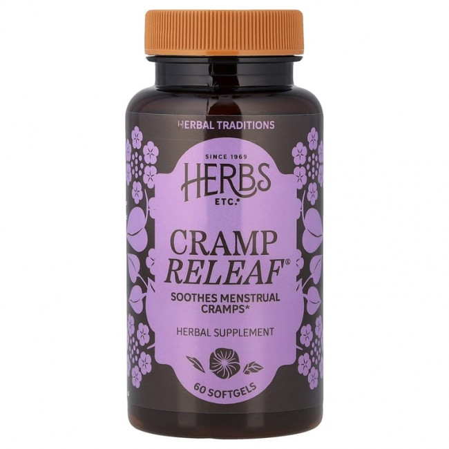 Herbs Etc., Cramp ReLeaf® (менструальный), 60 мягких таблеток