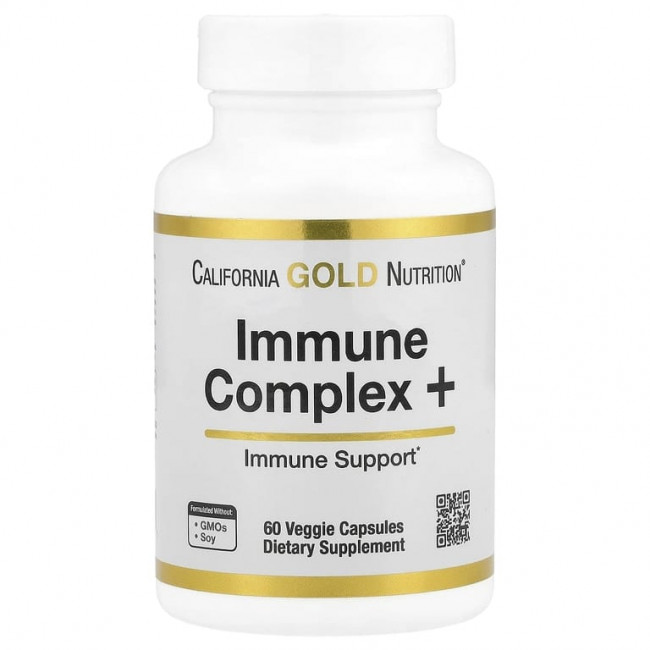 California Gold Nutrition, комплекс для поддержки иммунитета с 7 ингредиентами, с витаминами A, C, D, B6, цинком, селеном и бета-глюканом, 60 растительных капсул California Gold Nutrition, комплекс для поддержки иммунитета с 7 ингредиентами, с витаминами A, C, D, B6, цинком, селеном и бета-глюканом, 60 растительных капсул