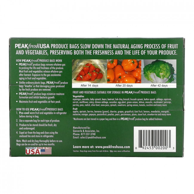 PEAKfresh USA, многоразовые пакеты с затяжками для хранения продуктов, 10 шт. PEAKfresh USA, многоразовые пакеты с затяжками для хранения продуктов, 10 шт.