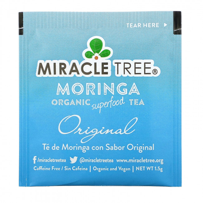 Miracle Tree, Moringa Organic Superfood Tea, Original, без кофеина, 25 чайных пакетиков, 37,5 г (1,32 унции) Miracle Tree, Moringa Organic Superfood Tea, Original, без кофеина, 25 чайных пакетиков, 37,5 г (1,32 унции)