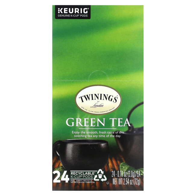 Twinings, Зеленый чай, 24 чашки, по 3 г (0,11 унции) Twinings, Зеленый чай, 24 чашки, по 3 г (0,11 унции)