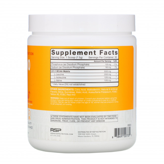 RSP Nutrition, BCAA 5000, водорастворимые аминокислоты с разветвленной цепью, апельсин и манго, 5000 мг, 225 г (7,94 унции) RSP Nutrition, BCAA 5000, водорастворимые аминокислоты с разветвленной цепью, апельсин и манго, 5000 мг, 225 г (7,94 унции)