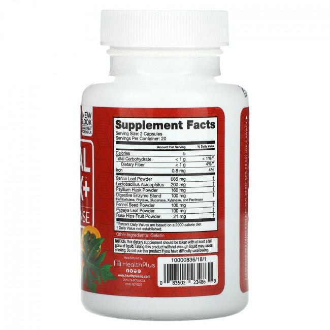 Health Plus Inc., Herbal Detox+, очищение в течение 10 дней, 40 капсул
