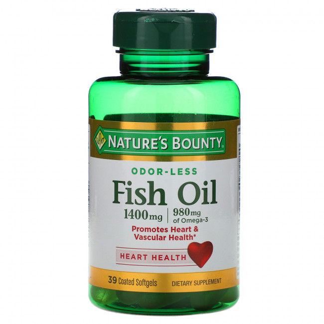 Nature's Bounty, Рыбий жир, 1400 мг, 39 мягких таблеток Nature's Bounty, Рыбий жир, 1400 мг, 39 мягких таблеток