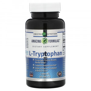 Amazing Nutrition, L-триптофан, 1000 мг, 60 таблеток