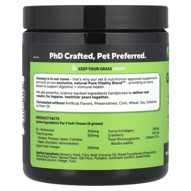 Pet Honesty, Grass Green, для собак, утка, 90 жевательных таблеток, 270 г (9,5 унции)