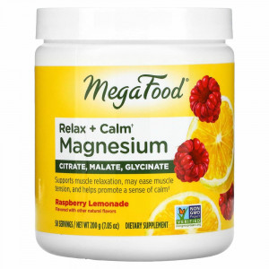 MegaFood, магний для успокоения и расслабления, малиновый лимонад, 200 г (7,05 унции) MegaFood, магний для успокоения и расслабления, малиновый лимонад, 200 г (7,05 унции)