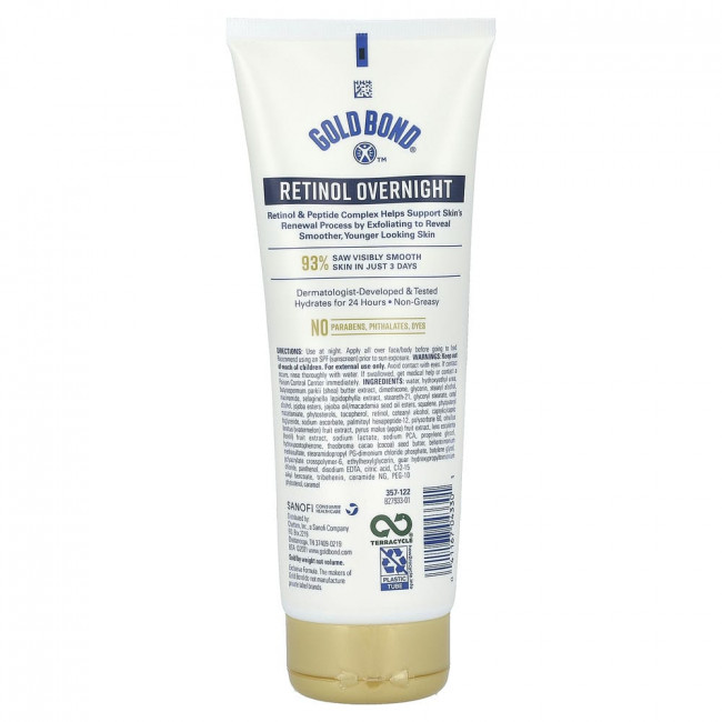 Gold Bond, Age Renew, Retinol Overnight Body & Face Lotion, 7 oz (198 g)
