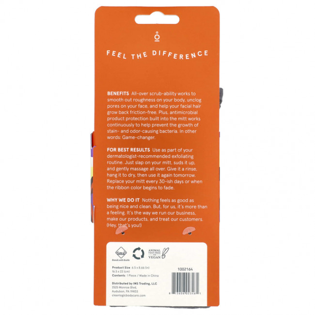 CleanLogic, Варежки для спорта, ухода и ухода, серая, 1 шт. CleanLogic, Варежки для спорта, ухода и ухода, серая, 1 шт.