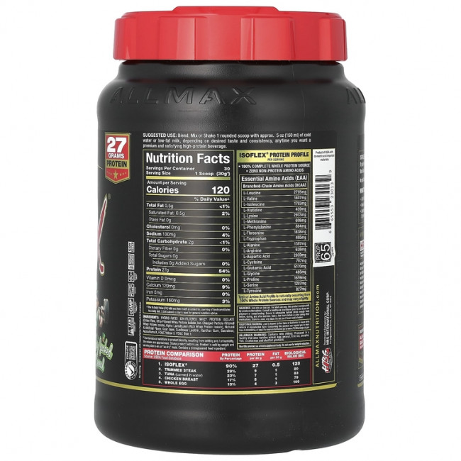 ALLMAX, Isoflex, чистый изолят сывороточного протеина, со вкусом хлопьев, 907 г (2 фунта) ALLMAX, Isoflex, чистый изолят сывороточного протеина, со вкусом хлопьев, 907 г (2 фунта)