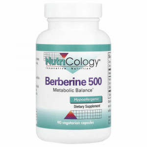 Nutricology, берберин-500, 90 вегетарианских капсул