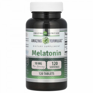 Amazing Nutrition, Мелатонин, 10 мг, 120 таблеток