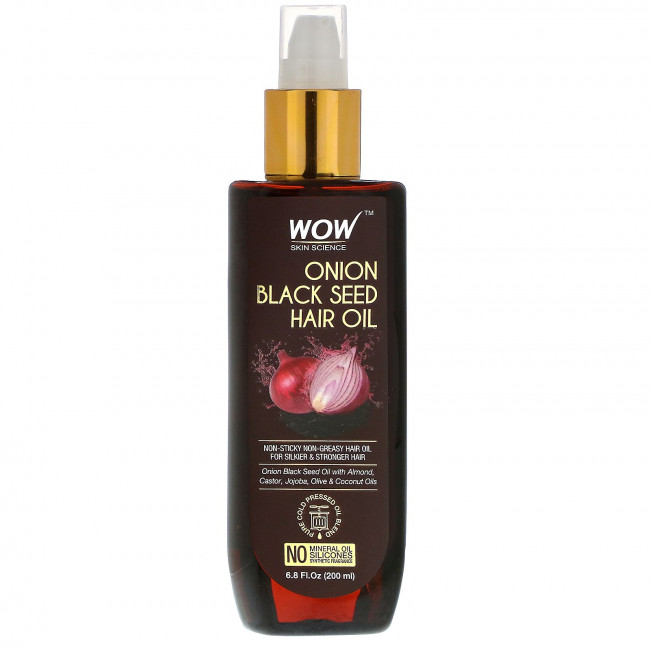 Wow Skin Science, масло семян лука и черного тмина для волос, 200 мл (6,8 жидк. унции) Wow Skin Science, масло семян лука и черного тмина для волос, 200 мл (6,8 жидк. унции)