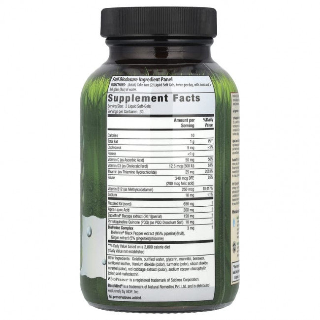 Irwin Naturals, PQQ Healthy Brain ALA & BacoMind®, 60 мягких таблеток Irwin Naturals, PQQ Healthy Brain ALA & BacoMind®, 60 мягких таблеток