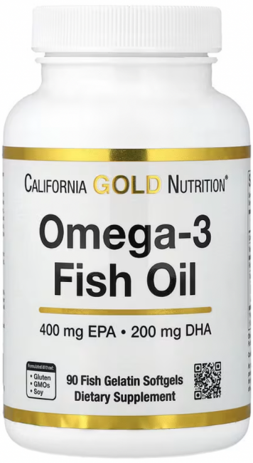 California Gold Nutrition, омега-3, рыбий жир, Vivomega, триглицерид, 1000 мг, 90 капсул из рыбьего желатина
