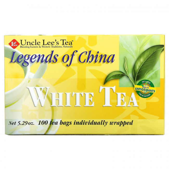 Uncle Lee's Tea, легенды Китая, белый чай, 100 чайных пакетиков в индивидуальной упаковке, 150 г (5,29 унции) Uncle Lee's Tea, легенды Китая, белый чай, 100 чайных пакетиков в индивидуальной упаковке, 150 г (5,29 унции)