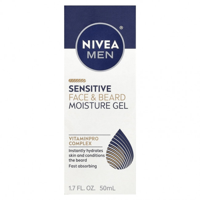 Nivea, Увлажняющий гель для чувствительного лица и бороды для мужчин, 50 мл (1,7 жидк. унц.) Nivea, Увлажняющий гель для чувствительного лица и бороды для мужчин, 50 мл (1,7 жидк. унц.)