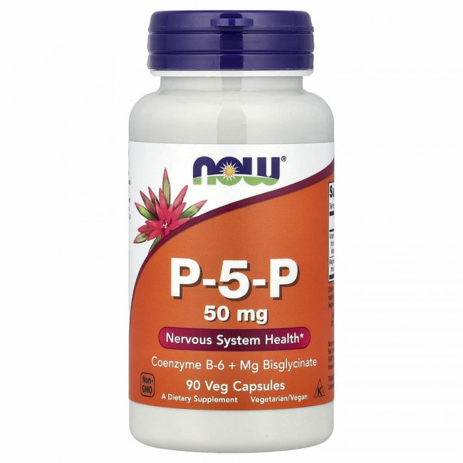 NOW Foods, P-5-P, 50 мг, 90 вегетарианских капсул NOW Foods, P-5-P, 50 мг, 90 вегетарианских капсул